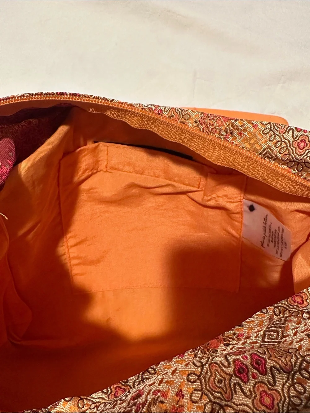 Petunia Pickle Bottom Tan and Orange Patterned Tote